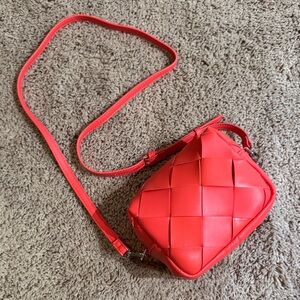 a new day Bright Red/Orange Cube Crossbody Bag